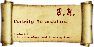 Borbély Mirandolina névjegykártya
