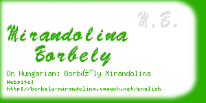 mirandolina borbely business card